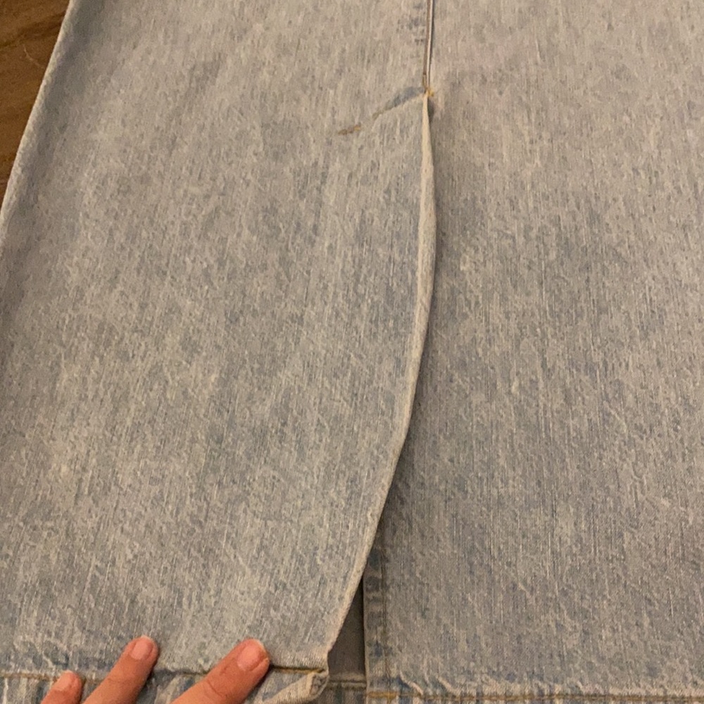Denim Skirt-front slit- high waisted